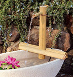 Bamboo Accents 12" Adjustable Bamboo Fountain Kit with Pump – Classic Zen Water Feature for Bowls, Basins, Water Gardens & Patio Decor, Indoor/Outdoor (Container Not Included)