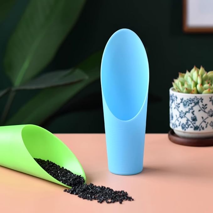 PENCK Soil Scoop for Indoor Plants - Plastic Mini Garden Plant Care Shovel Hand Tools Transplanting Succulent Cultivation Digging Scoops Kits, Green