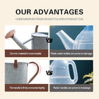 Metal Watering Can, One Gallon Watering Cans Stainless Steel for Outdoor Indoor Garden Plants Watering (Zinc 1 Gallon)
