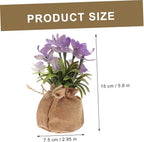 Faux Phalaenopsis Orchid Plant in Pot, Realistic Artificial Plastic Flower, Home Decoration for Living Room Office Bedroom, Potted Faux Flower with Jute Bag