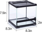 REPTIZOO Mini Reptile Glass Terrarium Tank 8"x8"x8", Front Opening Door Full View Visually Appealing Mini Reptile or Amphibians Glass Habitat