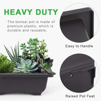 GROWNEER 6 Packs 6.5 Inch Bonsai Training Pots with Drainage Humidity Trays, Bonsai Tree Kits with 1 Repotting Mat, Growing Planter for Garden, Yard, Balcony, Office, Indoor, Outdoor