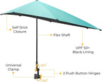 G4Free UPF 50+ Adjustable Beach Umbrella XL with Universal Clamp for Chair Stroller Wheelchair Golf Cart Bleacher Patio