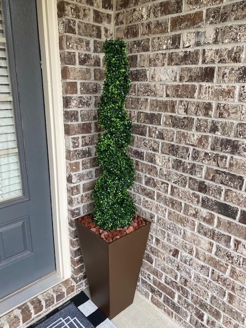 ALL SEASON GREEN 48'' Artificial Topiary Tree Spiral Boxwood in Plastic Pot Indoor or Outdoor Use (1pc Lush)