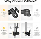 G4Free UPF 50+ Adjustable Beach Umbrella XL with Universal Clamp for Chair Stroller Wheelchair Golf Cart Bleacher Patio