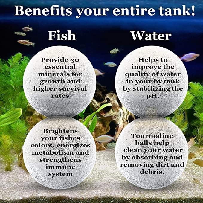 SunGrow Calcium-Rich Energy Balls, Fish Breeding Tank Cleaning Aid, Calcium Ball for Betta, Aquarium Tank Decor, Fish Activity Booster, Energy Source for Fish, Tank Accessories, 30 Pcs