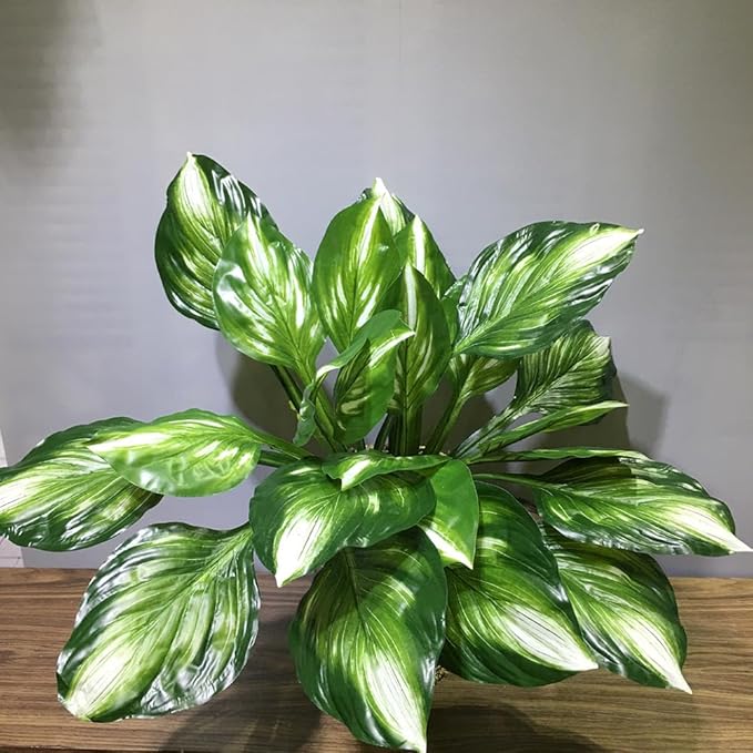 4 Packs Halcyon Hosta Perennial Artificial Plants 19" Large Faux Cordyline Shade Plant for for Home Garden Office Decoration