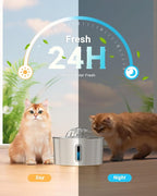 Cat Water Fountain Stainless Steel - 108oz/3.2L Automatic Large Pet Watering Bowl Dispenser for Indoor Cats - Drinking Fountains with 3 Filter for Dogs and Kitty - Outdoor Dog Waterer Bowls No Spill