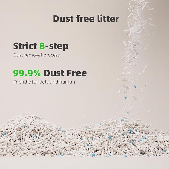 Zutto Nyan 4 in 1 Cassava Cat Litter - Advanced Fast Clumping, Flushable, Low Tracking, 99% Dust Free. Natural Plant Based,Pet Friendly, Great for All Cats, Sensitive Paws, Kittens(5.3 lbs x4 Bag)