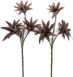 Fake Dracaena Plant, Artificial Greenery Branches 18.5" Realistic Shrubs Small Leaves Stems Faux Plants for Indoor Outdoor Garden Potted Wedding Party Office Planter Filler DIY Decoration Purple 2 Pcs