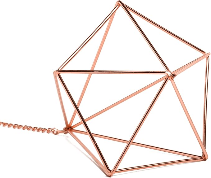 Hanging Air Plants Holders Geometric Airplant Hangers Rose Gold Tillandsia Holder Metal Pink Himmeli Metal Airfens Planter for Home Décor 4Pcs …