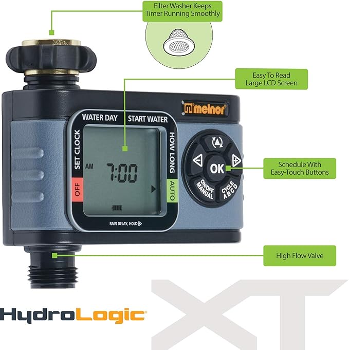Melnor 65169AMZ Hydrologic Digital Timer, Grey, Black