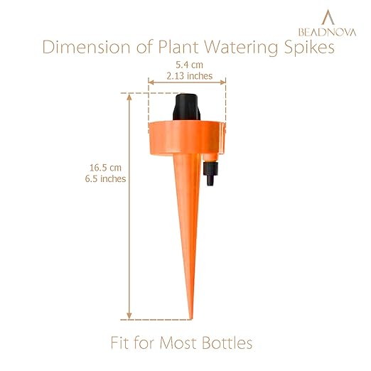 BEADNOVA Plant Self Watering Spikes Automatic Irrigation Equipment Adjustable Self Watering Spikes for Plants with Slow Release Control Valve (Orange Blue Green, 6pcs)