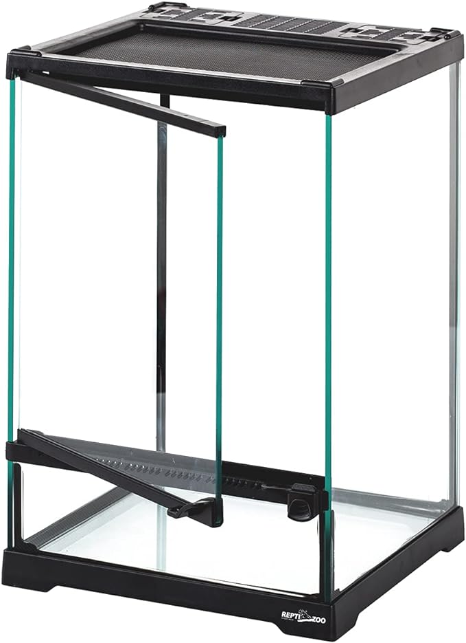REPTI ZOO Mini Reptile Glass Terrarium,Front Opening Door Full View Visually Appealing Mini Reptile or Amphibians Glass Habitat