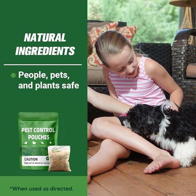 LAQDECDV Pest Control Pouches, Mouse Repellent, Rodent Repellent Indoor, Mice Repellant, Peppermint to Repel Spider, Roach & Ant, Rat Deterrent for House, Keep Mice Away, Covers up to 120 sq ft-8P