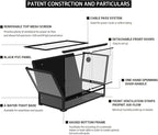 REPTI ZOO Collapsible 60 Gallon 36" Wide Reptile Tank, Tempered Glass Large Reptile Terrarium 36"x18"x24", Black PVC Back, Front & Top Ventilation & Anti Escape Lid, Easy Folding