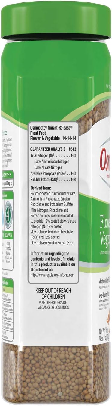 Osmocote Smart-Release Plant Food, Flower & Vegetable, Plant Food for Vegetables and More, 2 lb.