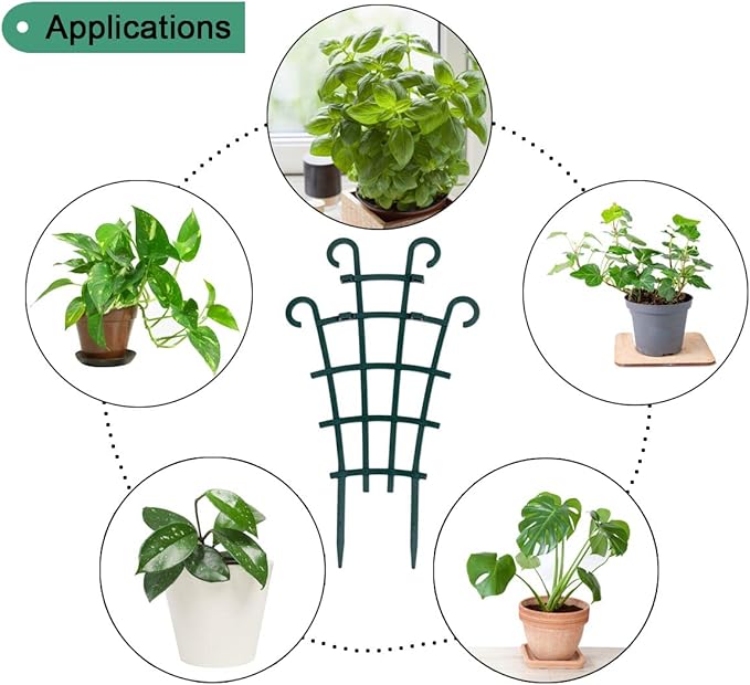 UWIOFF Trellis for Potted Plants, Stackable Small Indoor Plant Trellis for Climbing Plants Outdoor for Vine Ivy Hoya Houseplants Flower Plant Support, 4 Pack