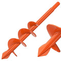 Insaga 1.6" x 9" Auger Drill Bit for Planting, 2.5mm Thick Spiral Earth Drill Garden Auger for Post Hole Digger, Solid Steel Bright Orange Powder Coated, Fit 3/8'' Hex Drive for Bulb Flower Garden
