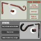 FEED GARDEN 2 Pack 10 Inch Hanging Plant Bracket Wall Hooks Decorative Plant Hangers for Outdoor Hanging Bird Feeders, Wind Chimes, Plant Baskets, Antique Bronze