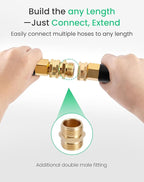 Cesun Short Garden Hose 3 ft with Female to Female Connector, Small Metal Leader Hose, Drinking Water Hose, Flexible, Lightweight Stainless Steel Water Pipe for RV, Outdoor, Yard, 3ft x 5/8"