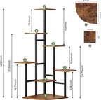 Corner Plant Stand Indoor with Grow Lights, 7 Tiered Plant Shelf Indoor, 43" Corner Plant Stands for Indoor Plants, Metal Plant Flower Display Shelves, Plant Organizer Rack for Living Room, Balcony, Home Decor