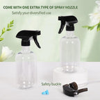 Cleaning Spray Bottles for Plants Misters Inside, 2 Pack 16.9 oz Squirt, Water Spray Bottle Mist Sprayer, No Leak Hair Mister Empty with Adjustable Nozzle (Transparent)