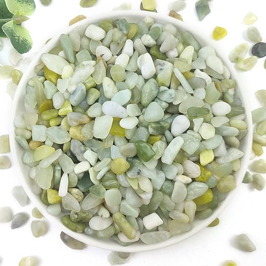YISZM 5LB Succulent and Cactus Jade Pebbles, 3/8 Inch Natural Decorative Polished Stones, River Rocks for Indoor Plants, Vases, Planters and Outdoor Gardening