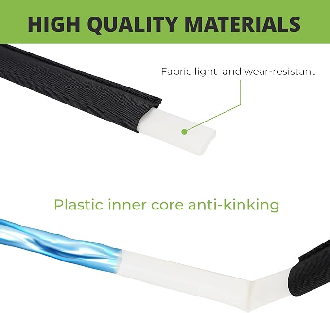 Flat Soaker Hose 150 ft, Drip Sprinkler Hoses with Stakes for Garden Beds, Lawns, and Orchards, Save 70% Water Leakproof Double Layer Design (75ft ×2P)