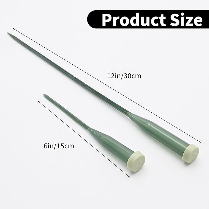 50 Pack Extendable Stem Water Tubes with Caps for Flowers, Extendable Vials for Floral Arrangements, Essential Florist Supplies (6 and 12 Inches)