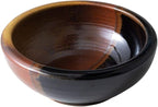 Wazakura Minoyaki Series Small Round Glazed Ikebana Flower Vase Made in Japan, Handpainted Floral Arrangement Pottery Supplies (Black and Brick Red)