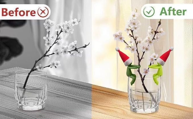 6PCS Plant Propagation Buddy, Plant Cutting Holders for Sprouts and Stems, Plant Supports Come with Colorful & Christmas Hats, Ideal for Decorating Indoor Garden and Propagation Station (Red)