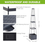 2PCS Rolling Raised Garden Bed Tomato Planter with Trellis, 57" Self-Watering Tomato Cage Planters Box for Climbing Plants Vegetable Flower Patio Garden Balcony Outdoor & Indoor (with Wheels)