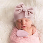 BQUBO Baby Turban Hats and Mittens Set Newborn Infant Hospital Hats Caps with Bows for Baby Boys Girls 0-12 Months