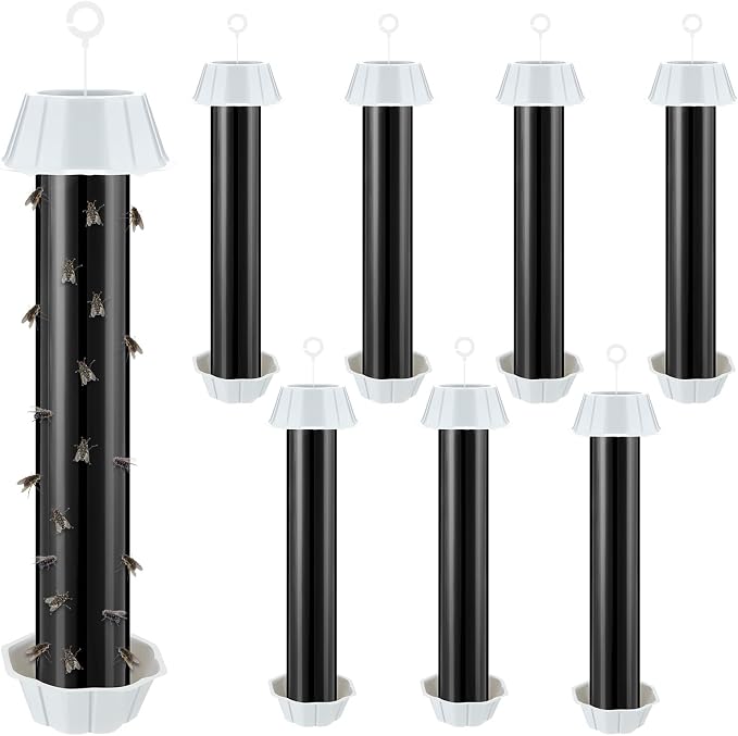 Qualirey Fly Traps for Indoor Outdoor Hanging Fruit Fly Stick Trap Sticky Mosquito for Home Insect 10 x 2.5 Inches(Black,8 Pcs)