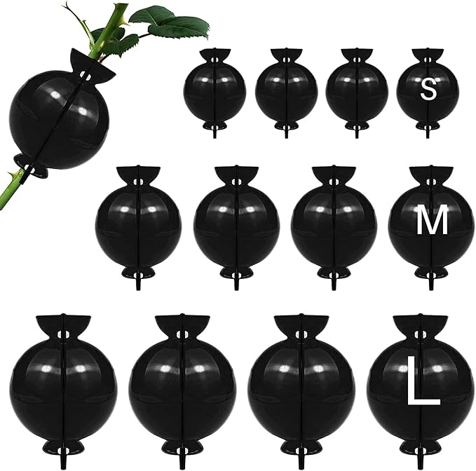 12 PCS Plant Root Growing Box, Reusable Air Layering Propagation Kit Rooting Ball Grafting Tools for Plant Propagation (4S+4M+4L)