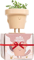 Original Earthlings Standing Pot - 4 Inch Cute Plant Pot - Plastic Funny Planter with Drainage - Unique Cactus Lover Gift - Small Succulent Face Flower Pot - Cute Plant Gifts for Plant Lovers