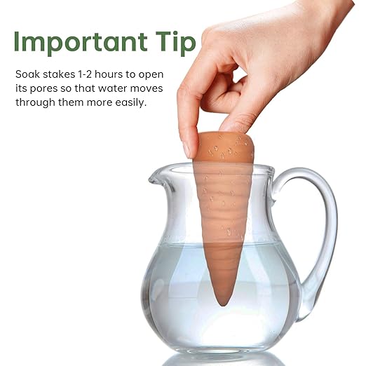 4 pcs Terracotta Watering Spikes - Automatic Self-Watering Stakes, Vacation Plant Waterer for Wine Bottle, Perfect for Indoor & Outdoor Plants