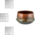 47th & Main Rustic Finished Planter/Pot, 7" Diameter, Copper/Blue