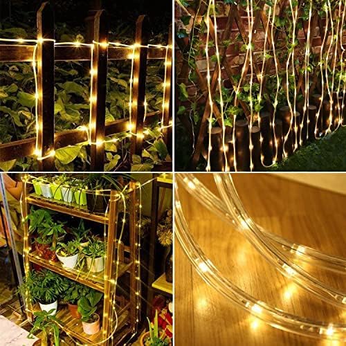 LairtPOW Solar Rope Light Waterproof IP65 39FT 100LEDs Outdoor LED ‎Solar Outdoor Lights for Party Garden Yard Home Wedding Christmas Halloween Holiday Tree Decoration Lighting
