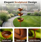 Rain Catcher - Plant Support Metal Garden Ornament with Water Catching Design, Rain Catcher Garden Stake Plant Stake Support for Climbing Flowers, Decor Yard for Garden Sculpture Bee Bird (2)