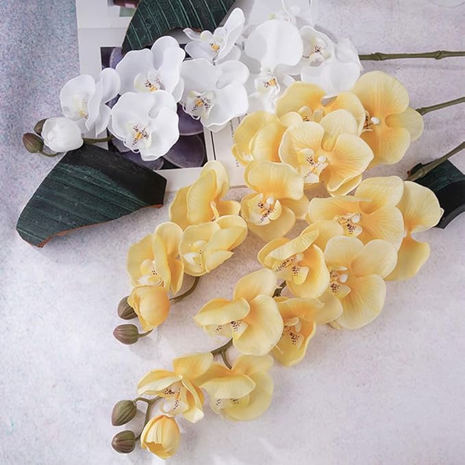 2 Simulation Butterfly Orchid Artificial Fake Flowers Decorative Living Room Bedroom Fake Flowers (Blue)