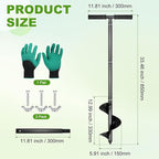 M METERXITY Compost Turning Tool 33.4 Inch Compost Stirring Tool Manual Lawn Aerators Mixing Tool for Gardening Bed/Plant Box/Outdoor Tumbler Bins Bags [Black]