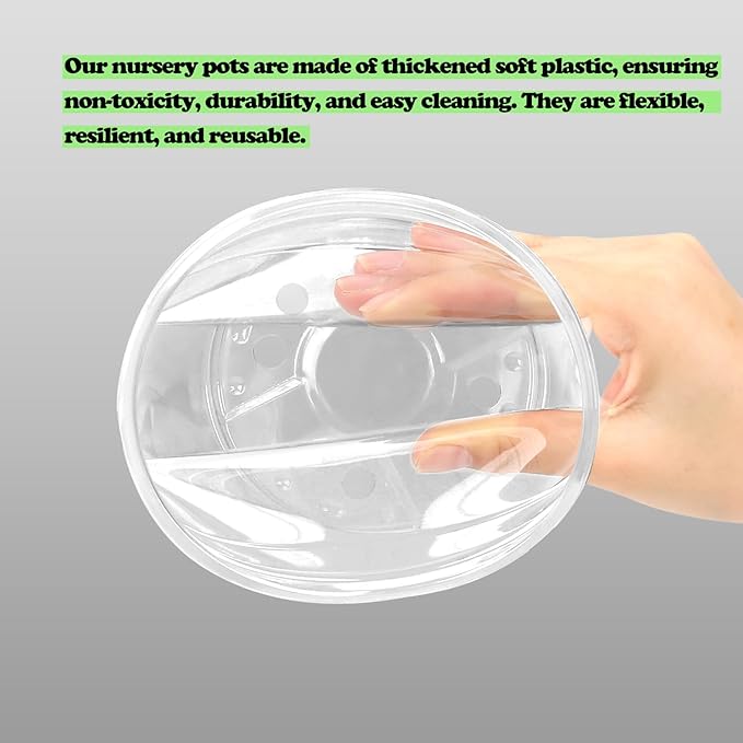 OUPSAUI 21 Pack 3.5/5/6 Inch Clear Nursery Pots for Plants, Clear Plant Pots with Drainage Holes, Flexible Plastic Plant Pots, Seedling Planter Seed Starter Pots(3.5+5+6 Inch)