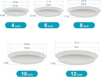 VUWEZ 6 Pack of Plant Saucer 10 Inch, 10 inch Plant Saucer Round, Plastic Flower Plant Trays for Pots, Plant Saucers for Indoors 9", Plant Pot Saucers, Planter Tray for Planter 8-10" (10", White)