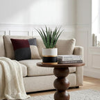 Briful Artificial Succulent Plant in Pot with Bamboo Tray, Faux Agave Potted Plant, Realistic Aloe Fake Plant for Home, Office Desk, Shelf, Modern Indoor Decoration