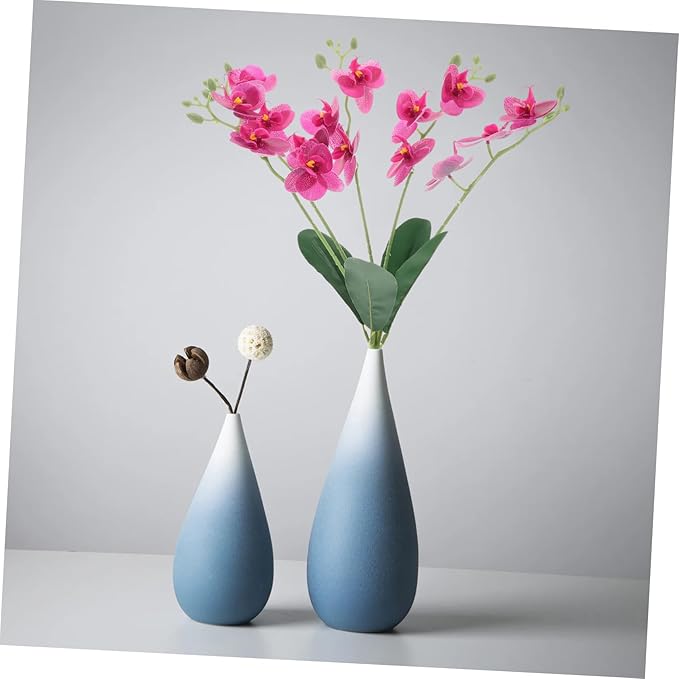 Real Touch Artificial Orchid Stems Purple Flowers for Living Room Decor