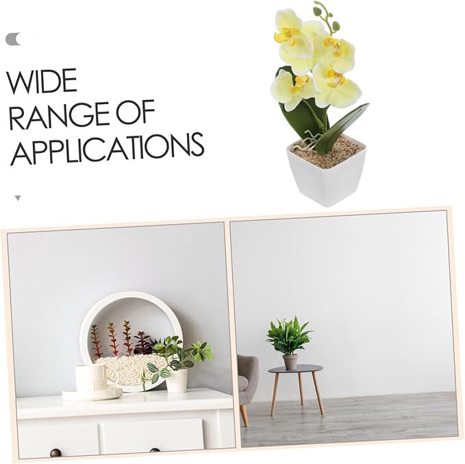 ORFOFE Artificial Orchid Flowers Vase Lifelike Faux Orchids Arrangement for Home Office and Living Room Decor and Space-Saving Design
