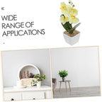 ORFOFE Artificial Orchid Flowers Vase Lifelike Faux Orchids Arrangement for Home Office and Living Room Decor and Space-Saving Design