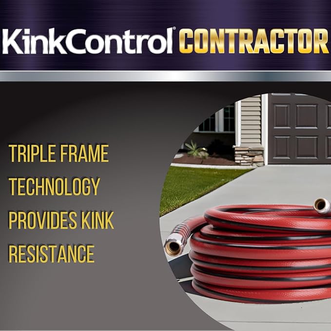 Kink Control Contractor Grade Hose with High Burst Strength, Spring Coil and Crush Resistant Couplings, Made in the USA 3/4 x 100 ft